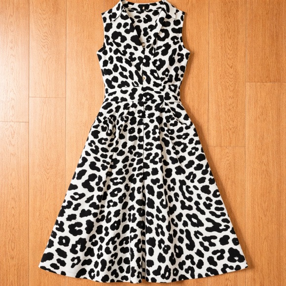 SHEIN Dresses & Skirts - SHEIN Black and White Animal Print Midi Dress